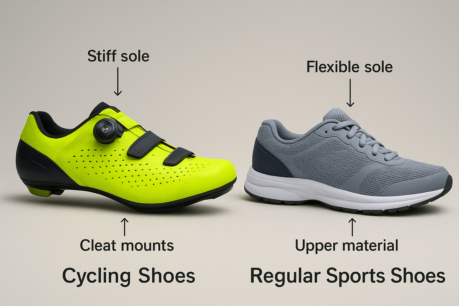 Cycling Shoes vs Regular Sports Shoes